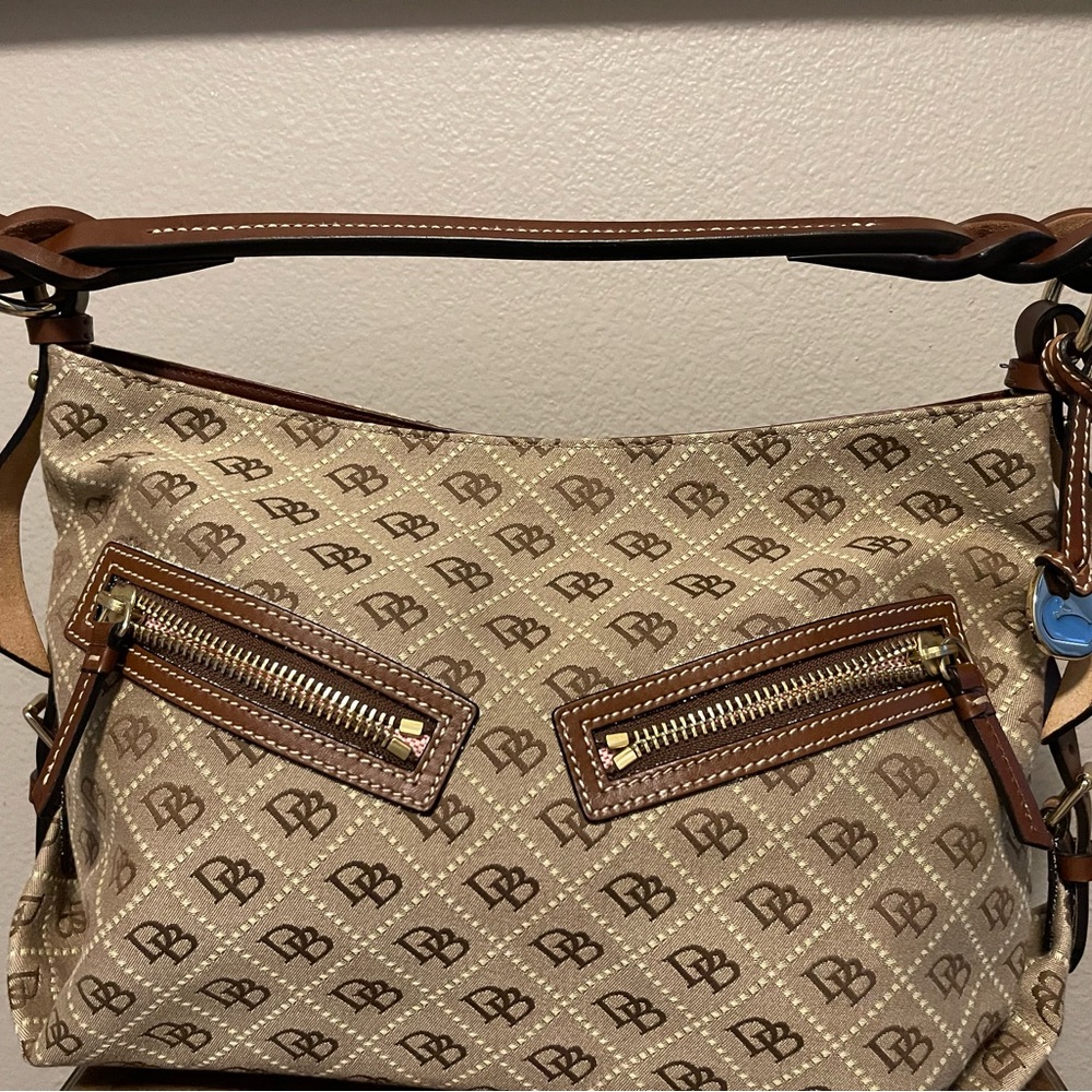 Dooney and Bourke Jaquard and Leather shoulder bag